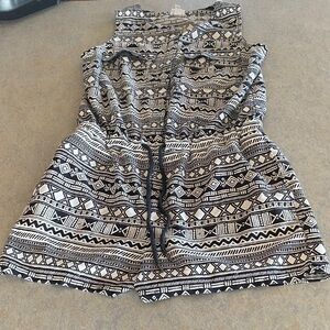Merona Black and White Tribal Romper